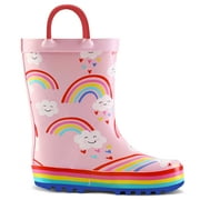 Bocca Kids Rain Boots Rainbow Cloud Rain Boots For Girls with Handles 11M