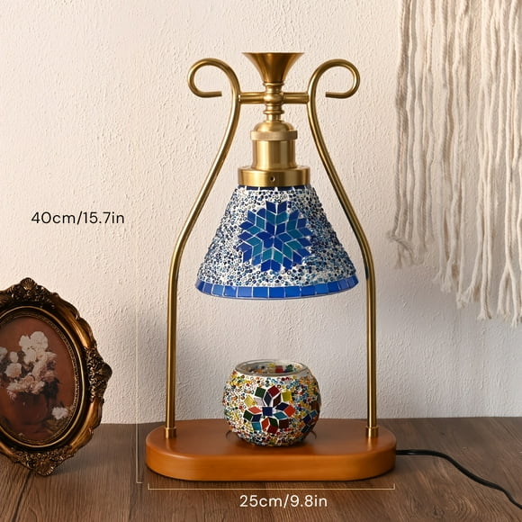 LOVEVER 1pc Turkish Table Lamp  Moroccan Mosaic Table Lamp   Lamp  Melting Wax Lamp  Stained Glass Hand Decorated Table Lamp  Bedroom  Living Room  Study  Dining Room Home Decoration Ligh
