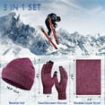 thumbnail image 5 of Spencer Winter Hat Scarf Gloves and Ear Warmer 4-Piece Set, Warm Beanie Hat Touch Screen Gloves Set Winter Gifts Neck Warmer Ear Muffs for Men Women, 5 of 11