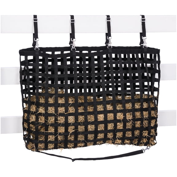 Tough 1 Hay Feeder Durable Webbing Fencer Slow Feed Black 72-1403