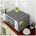 thumbnail image 1 of Microwave Oven Cover Dustproof, Cotton Microwave Oven Cover Dust Oil Proof Protection with Side Storage Pockets(Black Triangle), 1 of 4