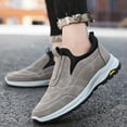 thumbnail image 3 of Pandaie Slip on Shoes for Men Trekking Hiking Walking Loafers Arch Support Casual Sneakers Outdoor Winter Warm Ankle Boots Khaki 9.5, 3 of 9