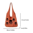 thumbnail image 3 of Bolso Hobo Punto Halloween Ganchillo Dibujos Animados para Mujer () Naranja, 3 of 3
