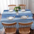 thumbnail image 3 of Navy Blue Grey Table Cloth Waterproof Tablecloths, Abstract Art Oil Painting Blue Ombre Tablecloth Dining Table Cover for Kitchen Party Tabletop Outdoor, Rectangle Tablecloth 60x102 Inch, 3 of 9