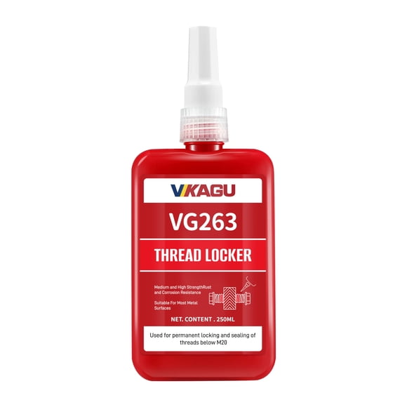 Fijador de roscas VIKAGU VG263 rojo 250 ml de alta resistencia al calor