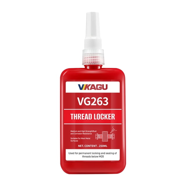 Fijador de roscas VIKAGU VG263 rojo 250 ml de alta resistencia al calor