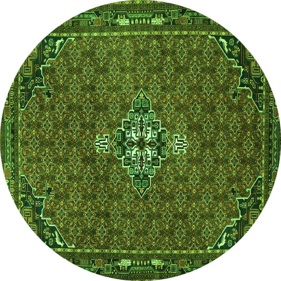 Ahgly Company Indoor Round Persian Green Traditional Area Rugs, 4' Round