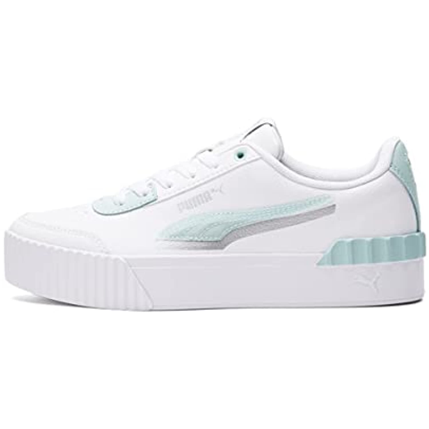 PUMA Carina Lift Shadow Womens Sneakers in White/Eggshell Blue/Silver, Size  7 - Walmart.com