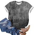 thumbnail image 5 of SDNall T Shirts for Women Fashion Summer Sexy Printed Regular Short Sleeves Round Neck Womens Tops, 5 of 9
