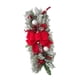 thumbnail image 4 of Corona de lágrima, corona artificial, botín floral artificial, decorativa, decoración de pared, corona de puerta delantera con lazo para habitación de Flocado rojo, 4 of 9