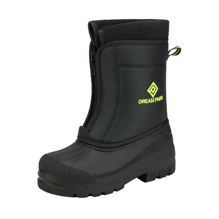 

Dream Pairs Boys Girls Kids Warm Waterproof Snow Boots Winter Outdoor Snow Boots KSTAR BLACK/NEON/GREEN Size 11