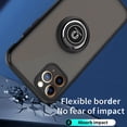 thumbnail image 6 of TJS Compatible with iPhone 11 Pro Max Case with Tempered Glass Screen Protector, 360 Degrees Rotating Metal Ring Magnetic Support Kickstand Cover (Black), 6 of 8