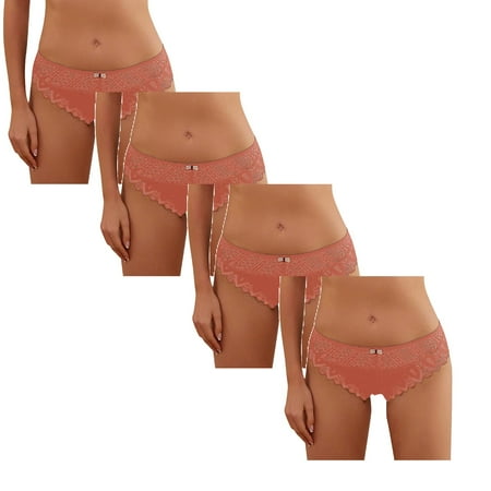 

Women Underwear Brief Fashion Lace Lingerie Lace Pants Lace Low Waist Panties 4PC