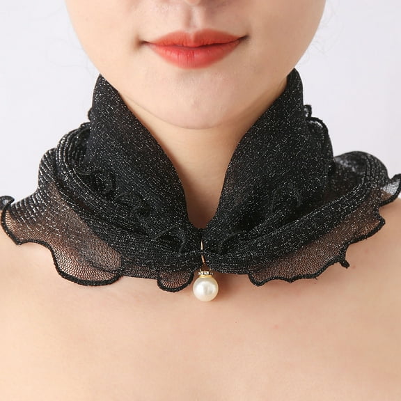 Black Scarf for Women's Sun Proof Thin Spring Summer Headband Cervical Vertebra Neck Scarf on Sale Clearance