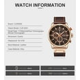 thumbnail image 3 of CURREN 8291 Men Dark Brown Chronograph Quartz Waterproof Leather belt Watch Sports Wristwatch with Gift Box, 3 of 5