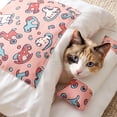 thumbnail image 4 of Japanese Style Pet Sleeping Bag Semi Enclosed Winter Warm Cat Dog Bed Removable Washable for Small to Medium Pets, Polyester, Pink M, 1 Count, 4 of 6
