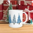thumbnail image 3 of Farmhouse Ceramic Coffee Mug 11 Oz(330ml) Tea Cup, Winter Christmas Holiday Coffee Mug Gifts For Women Teenage Girls(Blue Christmas Tree), 3 of 6