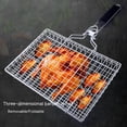 thumbnail image 4 of Cesta para parrilla, cesta para asar barbacoa, cestas para asar plegables grandes de acero inoxidable con asa, camping portátil al aire libre, 4 of 5