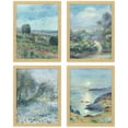 thumbnail image 2 of PixonSign Framed Wall Art Spring Countryside Coppice, Set of 4 Classic Retro Wall Decor Arts, Nature Pastel Wall Décor, Adhesive Canvas Poster, Modern Home Artwork - 11"x14" Natural, 2 of 5