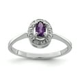 thumbnail image 1 of 925 Sterling Silver Rhodium Amethyst and Diamond Ring, 1 of 2
