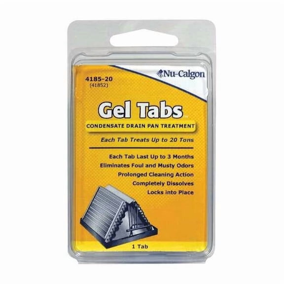 Nu-Calgon Condensate Pan Treatment,20t,Yellow 4185-20