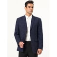 thumbnail image 3 of Blazer de negocios para hombre, traje formal de dos botones con botonadura sencilla, abrigo deportivo, azul marino medio Unique Bargains Blazer, 3 of 6