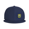 thumbnail image 3 of DouZhe Flat Brim Cap Snapback Hat, Green Frog Toad Animal Prints Adjustable Blue Adult Baseball Cap, 3 of 6