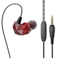 thumbnail image 2 of QKZ Auriculares con cable Auriculares con sonido de alta fidelidad Auriculares deportivos de 3,5 mm Auriculares internos para teléfono, Rojo seitruly EL002610-02B, 2 of 2