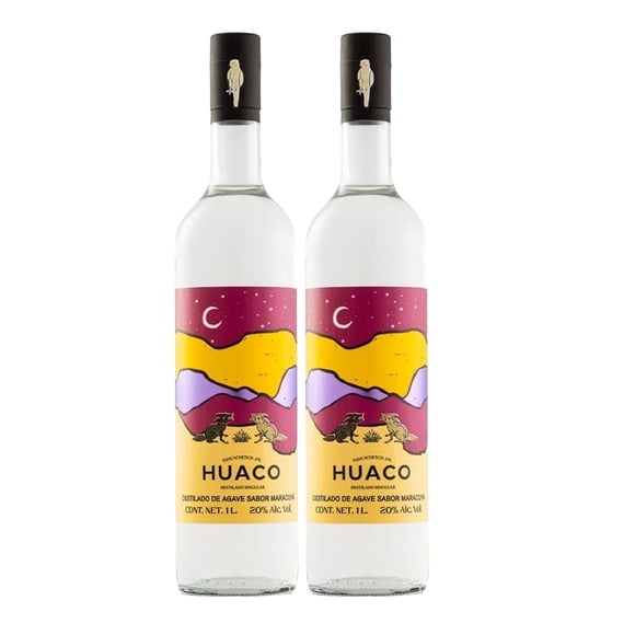 Duo Pack Destilado De Agave Huaco Maracuyá 1000 Ml Huaco Destilado de Agave