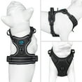 thumbnail image 3 of PHOEPET No Pull Dog Harness Medium Reflective Front Clip Vest with Handle, Adjustable 2 Metal Rings 2 Buckles,Black, 3 of 7