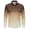 thumbnail image 3 of Kukoosong Men's Classic Cowboy Pearl Snap Shirt, Gradient Color Long Sleeve Button Down Shirts Front with Two Chest Pockets for Ranch Outdoor, 3 of 7