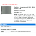 thumbnail image 2 of Radiator - Compatible with 2005 - 2006 Cadillac STS, 2 of 2