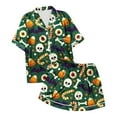 thumbnail image 5 of CONFREE Womens Halloween Pajamas Short Sleeve Cartoon Pumpkin Ghost Satin Sleepwear Tops Pants Hallowmas Pjs For Women Cozy Nightwear, 5 of 5