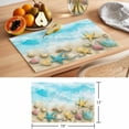 thumbnail image 6 of Blue Summer Beach Placemats Set of 4 Coastal Starfish Shell Nautical Waves Place Mats Indoor Wipeable Table Mats Washable Cloth Dining Table Placemats for Kitchen Holiday Party Home Decor 13x19 Inch, 6 of 9