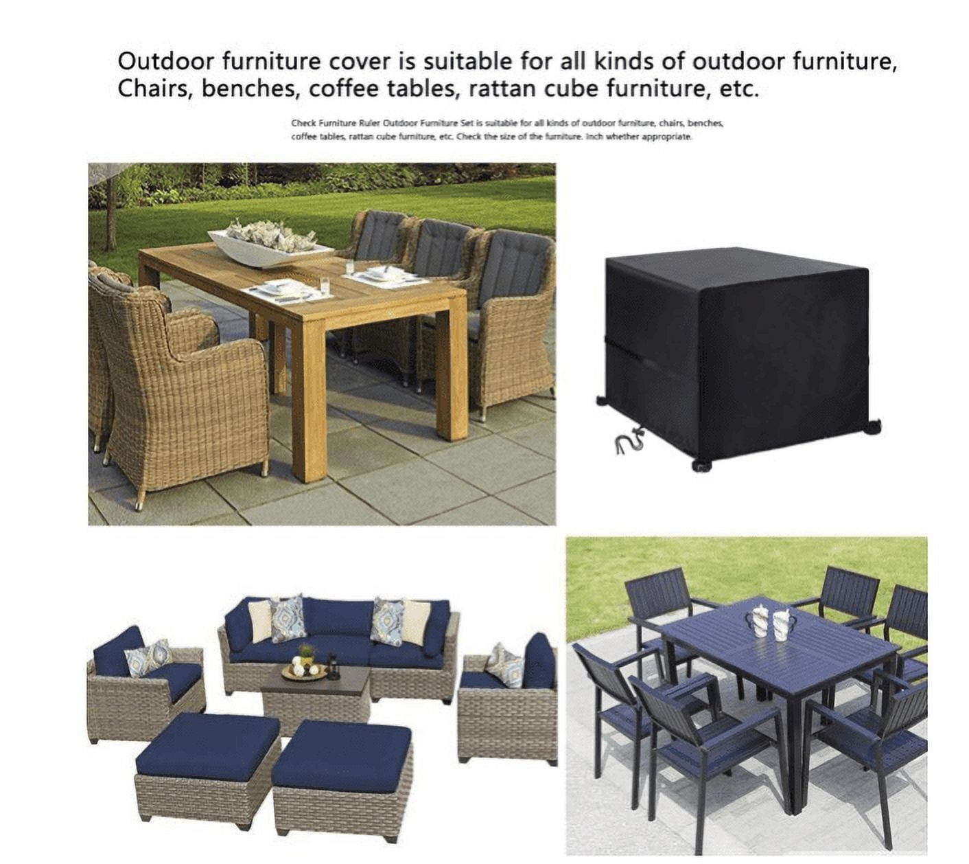 Garden Table Covers Waterproof Garden Furniture Cover Square Cover for Outdoor Furniture, Heavy Duty Outdoor Table Covers Patio Furniture Cover Waterproof ,Square Patio Table Cover- 126x126x74CM