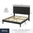 thumbnail image 6 of SHA CERLIN Black Full Size Upholstered Platform Bed Frame with Adjustable Channel Velvet Headboard, 6 of 10