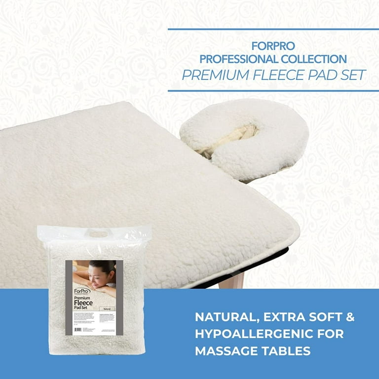  ForPro Premium Fleece Massage Pad Set, Natural, Extra Soft,  Hypoallergenic, for Massage Tables, Includes Pad and Face Rest Cover, 31” W  x 72” L : Beauty & Personal Care