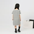 thumbnail image 3 of Ruyang Girls Spring Summer Striped Flowing Dress Short Sleeve Round Neck Active Dresses Causal Cute Playing Dress, 3 of 4