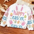 thumbnail image 5 of ITSAME Girls Sweatshirt, Round Neck Easter Print Loose Fit Kids Fashion Casual Pullover Top Multicolor 8-9T, 5 of 6