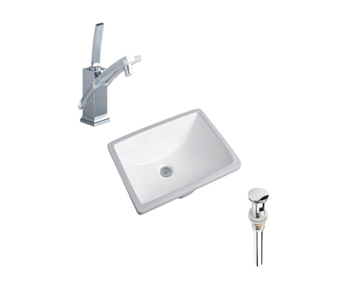 DROP Bath and Kitchen DR091094 Undermount Bathroom Sink Set