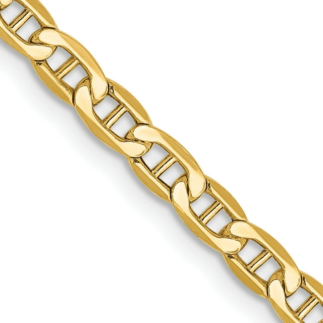 10k Yellow Gold 3.2mm Anchor Chain Necklace Pendant Charm