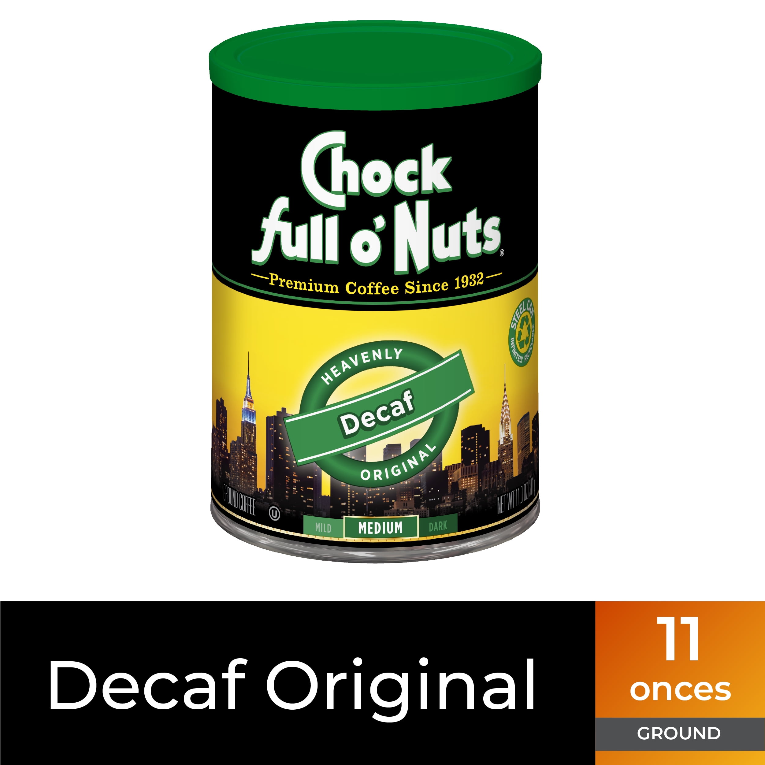 Chock full o'Nuts Decaf Heavenly Original Ground Coffee, Medium Roast