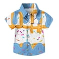 thumbnail image 3 of Guluxicc Button Up Shirts for Kids Boys Short Sleeve Geometric Print Casual Summer Turndown Collar Tops with Pockets, 3 of 8