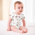 thumbnail image 4 of Baby Farm Animals Bodysuit Chicken Duck Horse Sheep Pig Cow Leaves Onesie Bodysuit Short Sleeve One-Piece Baby Clothes for Girl Boy, 4 of 7