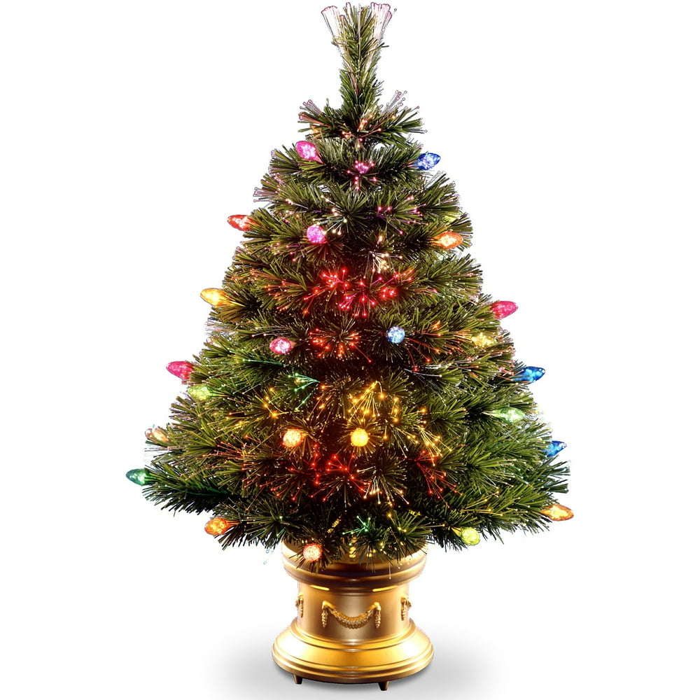 pre lit fiber optic christmas tree