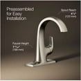 thumbnail image 2 of KOHLER Cursiva Single Handle Single Hole Bathroom Faucet in Vibrant Brushed Nickel, 2 of 5
