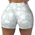 thumbnail image 2 of Balery Rabbit And Star Pantalones cortos de entrenamiento estampados para mujer, sin costuras, ajustados, para gimnasio, yoga, correr, deportes, ejercicio activo, fitness.-Small, 2 of 8