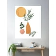 thumbnail image 2 of Simple Plant Illustration Green Orange Pink Poster Wall Art, Modern Wall Decor For Living Room Bedroom, 8x12 UNFRAMED, 2 of 3