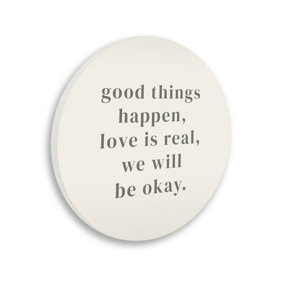 Stupell Industries We Will Be Okay Hopeful Encouragement Phrase Text Graphic Art Unframed Art Print Wall Art, Design by Daphne Polselli