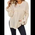 thumbnail image 2 of Blusas de Punto para Mujer 2025, Suéter de Cuello Redondo de Larga Extragrande, Blusas Informales de Negocios, Suéter Básico. Albaricoque XL, 2 of 10